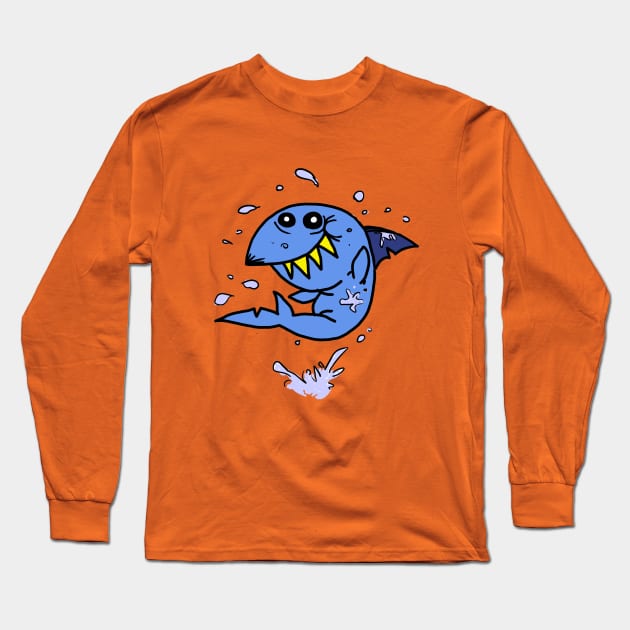 Little Shark Long Sleeve T-Shirt by Cosmic Terrors